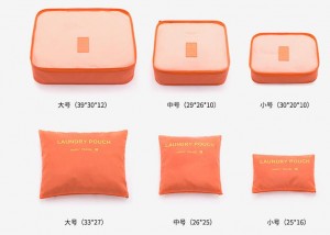 6-Piece Foldable Luggage Organizer Set Packaging Cube Clothing Storage Travel Bag