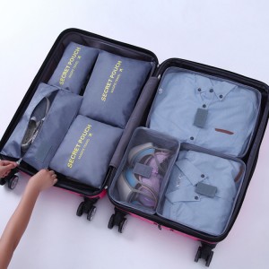 OEM 7-Piece Compressed Packing Bag Cube With Shoe Bag Travel Luggage Carry-On Storage Bag