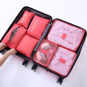 OEM 7-Piece Compressed Packing Bag Cube With Shoe Bag Travel Luggage Carry-On Storage Bag