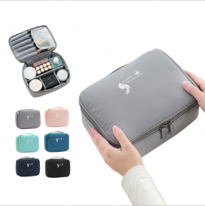 Travel Makeup Bag Large Cosmetic Bag Make up Organizer for Women  Storage Bag with Adjustable Dividers