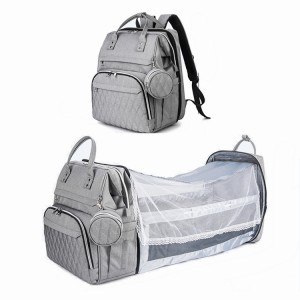 Mummy Diaper Bag Travel Waterproof Portable Baby Diaper Bag Backpack with Mosquito Net Foldable Baby Bed