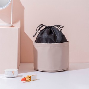 Large Organizer Waterproof for Women Travel Drawstring Cosmetic Bag Barrel Makeup Bag