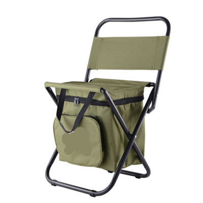 Outdoor Portable  Foldable  Picnic Stool Beach Chair With Backrest And Cooler Bag Featured Image