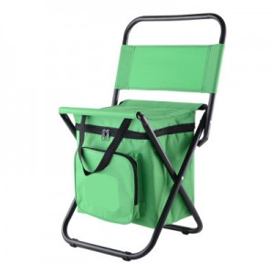 Outdoor Portable  Foldable  Picnic Stool Beach Chair With Backrest And Cooler Bag