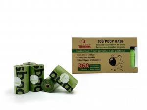 Hot Sale Biodegradable Compostable  Eco-Friendly Dog Poop Waste Plastic Garbage Bag