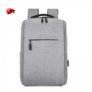 Factory Price Good Quality Black Leather Laptop Bag Men Backpack with USB Charger