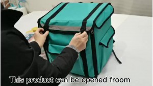 Waterproof Heavy Duty Bag Food Transport Square Pizza Delivery Bag with Handle for Picnic Red Food Carrier Bag