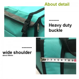 Waterproof Heavy Duty Bag Food Transport Square Pizza Delivery Bag with Handle for Picnic Red Food Carrier Bag