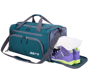 Sports Gym Bag Waterproof Duffle Bag Pocket Shoes Compartment for Men and Women