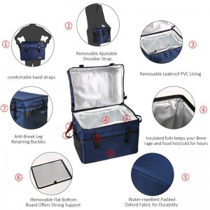 Foldable Lunch Insulated Cooler Bag Heated Food Delivery Bag Thermal