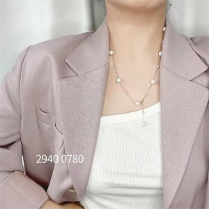 Adjustable Freshwater Pearl Pendant Necklace, 18K Gold Plated Chain