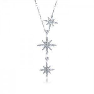 Triple North Star Silver Necklace