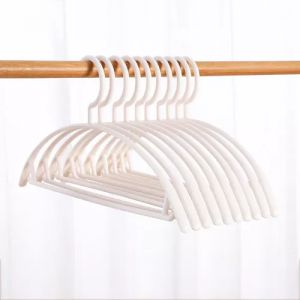 Solid Traceless Wide Plastic Hangers No Shoulder Bump Clothing Rack Adult Kids Non-slip Cloth Hanger