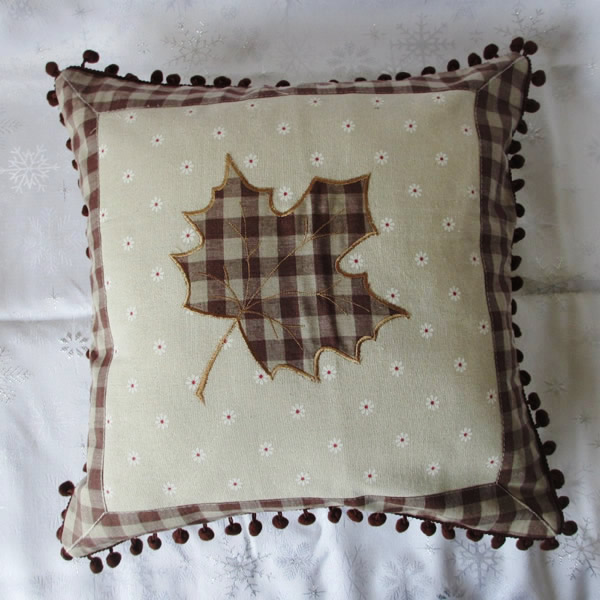 Custom Maple Leaf Embroidered Cushion For Chair