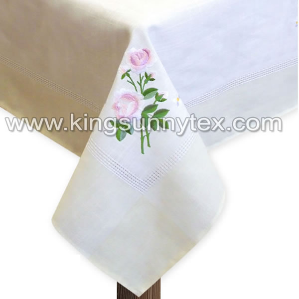 Beautiful Embroidered Flower Design Table Cloth