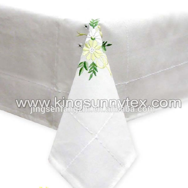 Manufactur standard Lace Chair Sashes - Table Cloth With Flower Embroidery For Easter – Kingsun