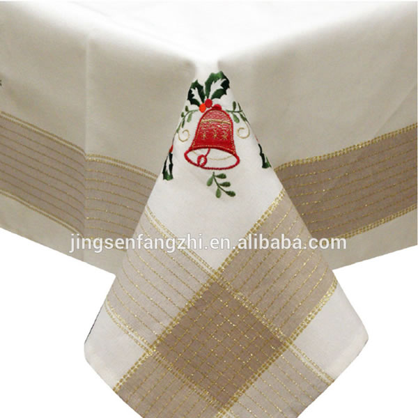 Christmas Tablecloth With Christmas Bell Embroidery