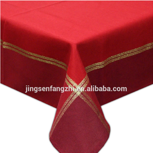 Christmas Table Cloth With Gold Thread