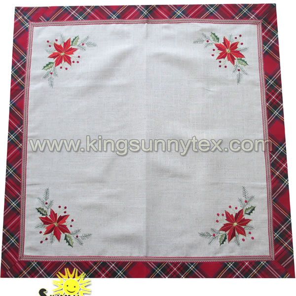 Beautiful Embroidered Christmas Table Cover Made In China