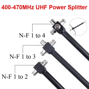 RF Power Divider 400-470MHz UHF 2/3/4 Way Cavity Power Splitter with N-female Connector