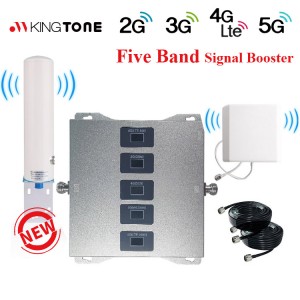 Kingtone Five Band 20/8/3/1/7 Cellphone Booster 800 900 1800 2100 2600Mhz Cellular Amplifier GSM 2G 3G 4G Mobile Phone Signal Booster