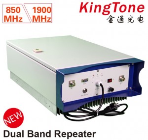 Kingtone Dual Band Signal Repeater GSM 2G 3G 4G LTE Networking System Cellular Booster High Power 20W 850/1900MHz Repeater