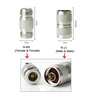 KingTone N Type Straight Connector Male/Male Adapter N-JJ RF Coaxial Cable Connector