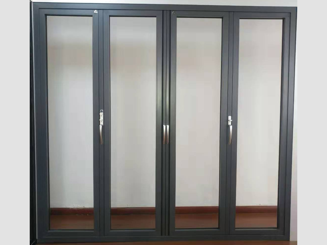 China Gold Supplier for Frameless Folding Glass Doors - Aluminium bi folding door with exterior door-JR70T – Kinzon