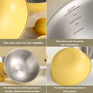 eye-catching yellow color Stainless Steel Basin HC-00410-A
