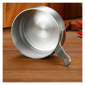 Profesjonell liten kokeskål i metall i rustfritt stål med håndtak HC-03326