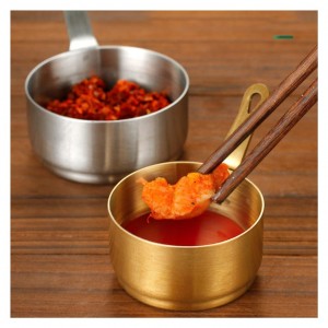 Professional stainless steel metal little cooking bowl with handle HC-03326