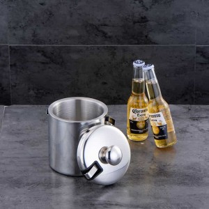1.3L double wall insulated stainless steel metal champagne buckets HC-02619-A