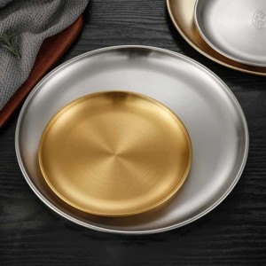 Luxusní kulaté kreativní nejprodávanější kovové nádobí a talíře HC-00715