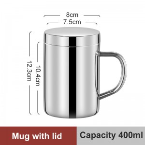 Travel-friendly rust-resistant mug cup HC-FT-03324