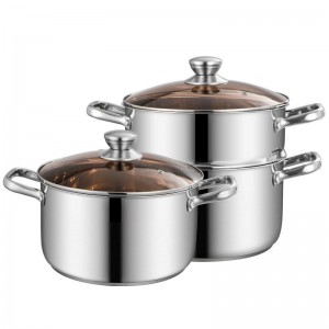 Heat-resistant thick material stainless steel steamer pot HC-G-0007A