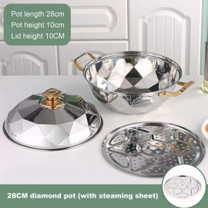 Diamond surface cooking pot HC-G-0015A