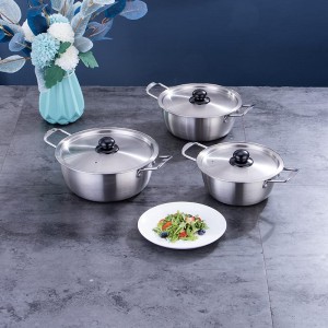 Pot de wok de cuisinière de conception populaire antiadhésive en acier inoxydable HC-01913