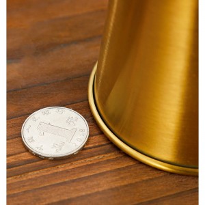 Vakuumli izolyatsiyalangan metall oltin va kumush dizaynli kofe chashka HC-023