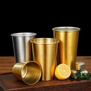 真空断熱メタル 金銀デザインコーヒーカップ HC-023