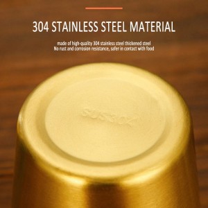 Vakuumsko izolirana kovinska kavna skodelica zlate in srebrne barve HC-023
