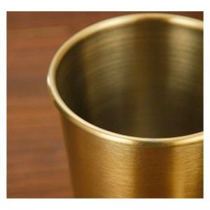 Vakum insulated logam emas jeung pérak design cangkir kopi HC-023