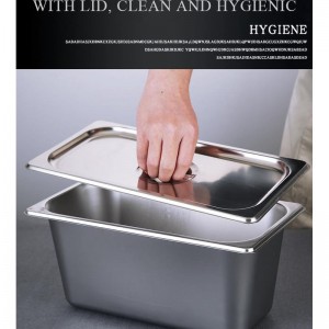 Easy washing deep flat-bottomed standard weight hotel food pans HC-02809