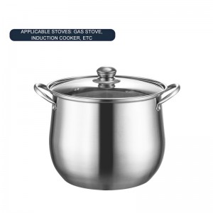Commercial-quality stainless steel cooking pot set HC-FT-01610-D