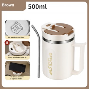 Straw and spoon within coffee cup HC-F-0053B