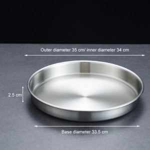 Sturdy round shape stainless steel plate HC-FT-P0006