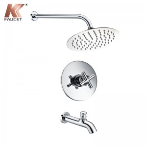 KKFAUCET Shower Trim Kit With Rain Shower And Spout With Diverter