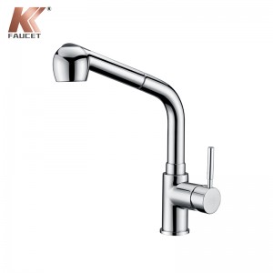 KKFAUCET SINGLE HOLE PULL OUT KITCHEN FAUCET WI...