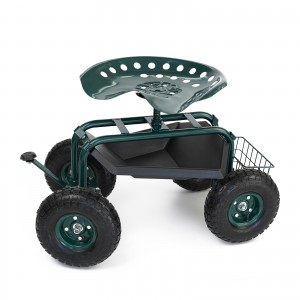 4-Wheel Steel Rolling Garden Cart Isihlalo sokusebenza