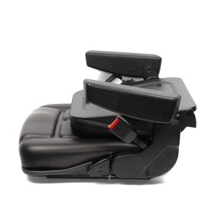 Asiento universal ajustable para montacargas con cinturón de seguridad, asiento de suspensión total con cojín plegable