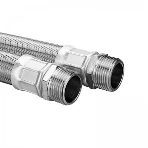 Stainless steel braided pump hose with elbow